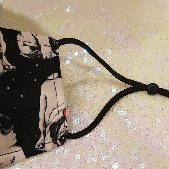 Pug Christmas Santa Hat Face Mask - Picture 4 of 8